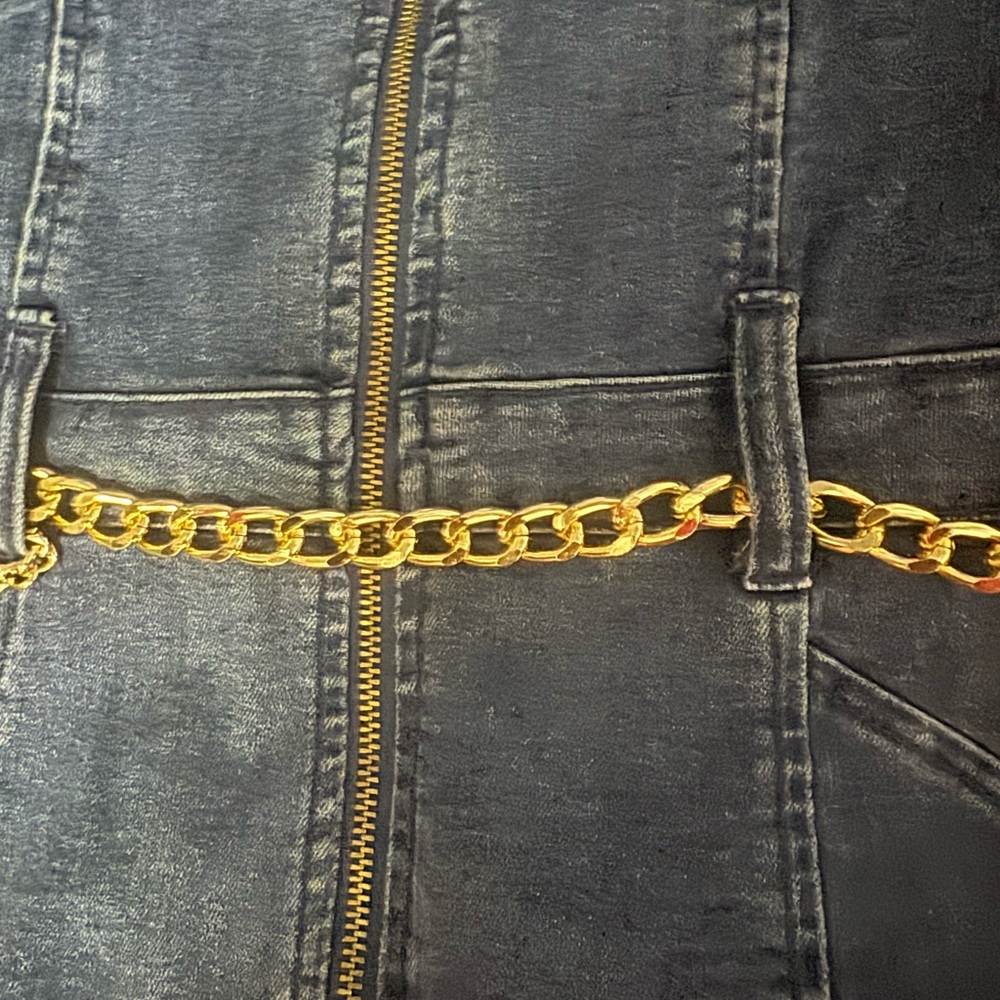 Guess Denim Dress with Gold Accent - Picture 3 of 5